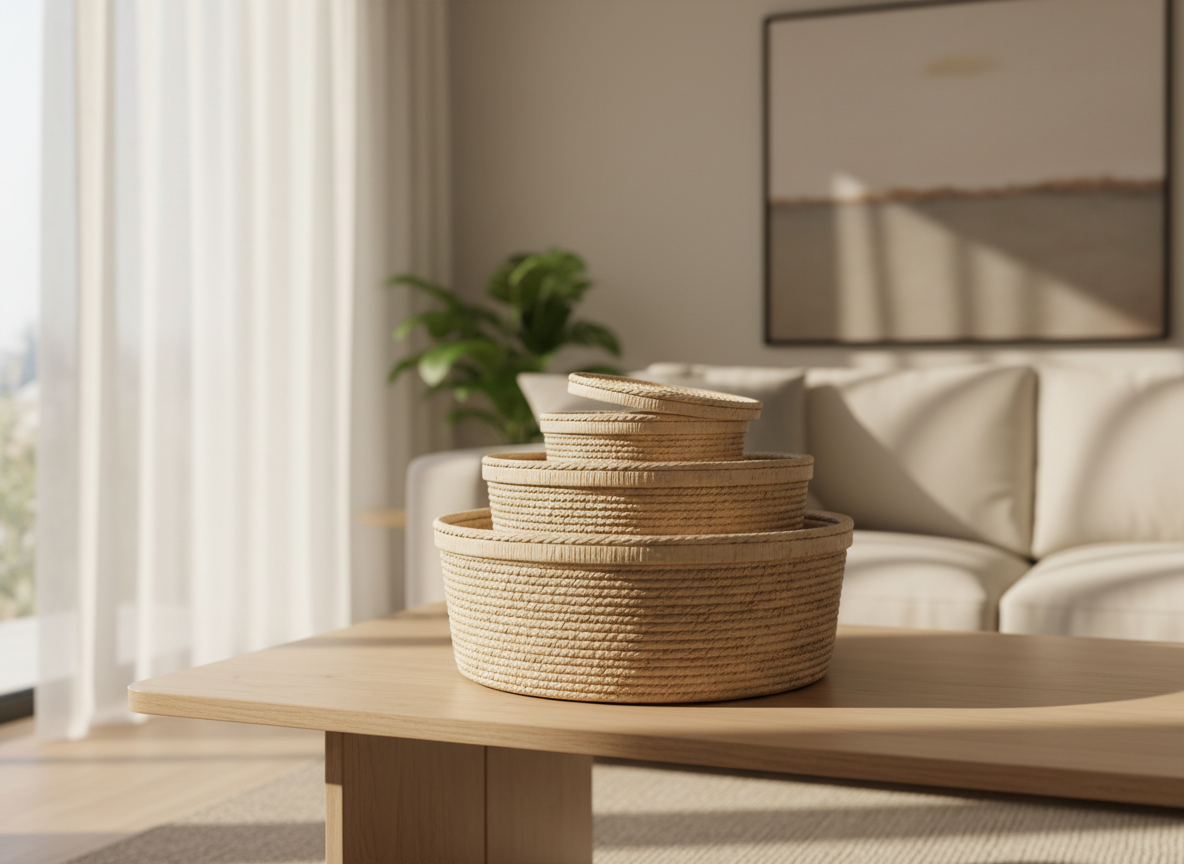 Bamboo Storage Basket Set