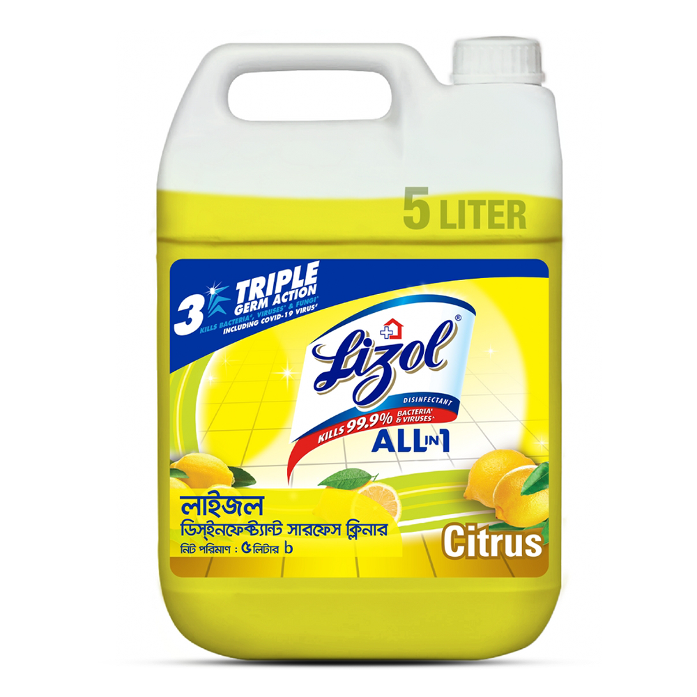 lizol surface cleaner citrus 5L
