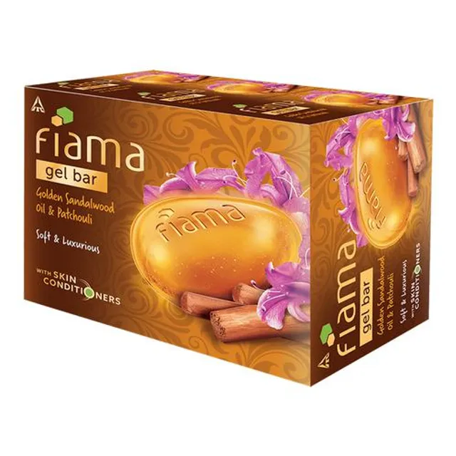 Fiama Gel Bar Golden Sandalwood Oil & Patchouli BUY 3 GET 1 FREE 500 gms