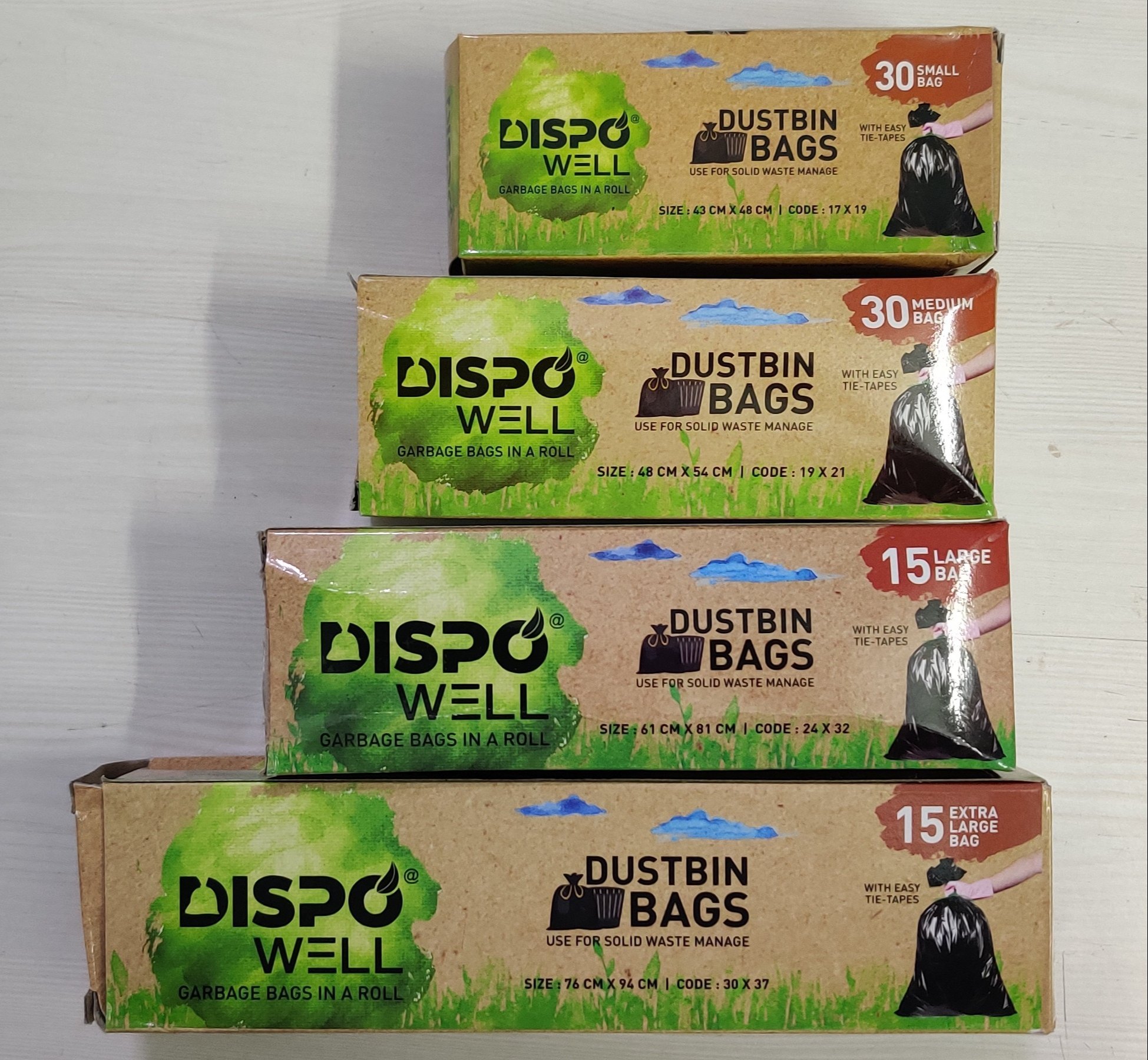 Dispo well garbage bags roll