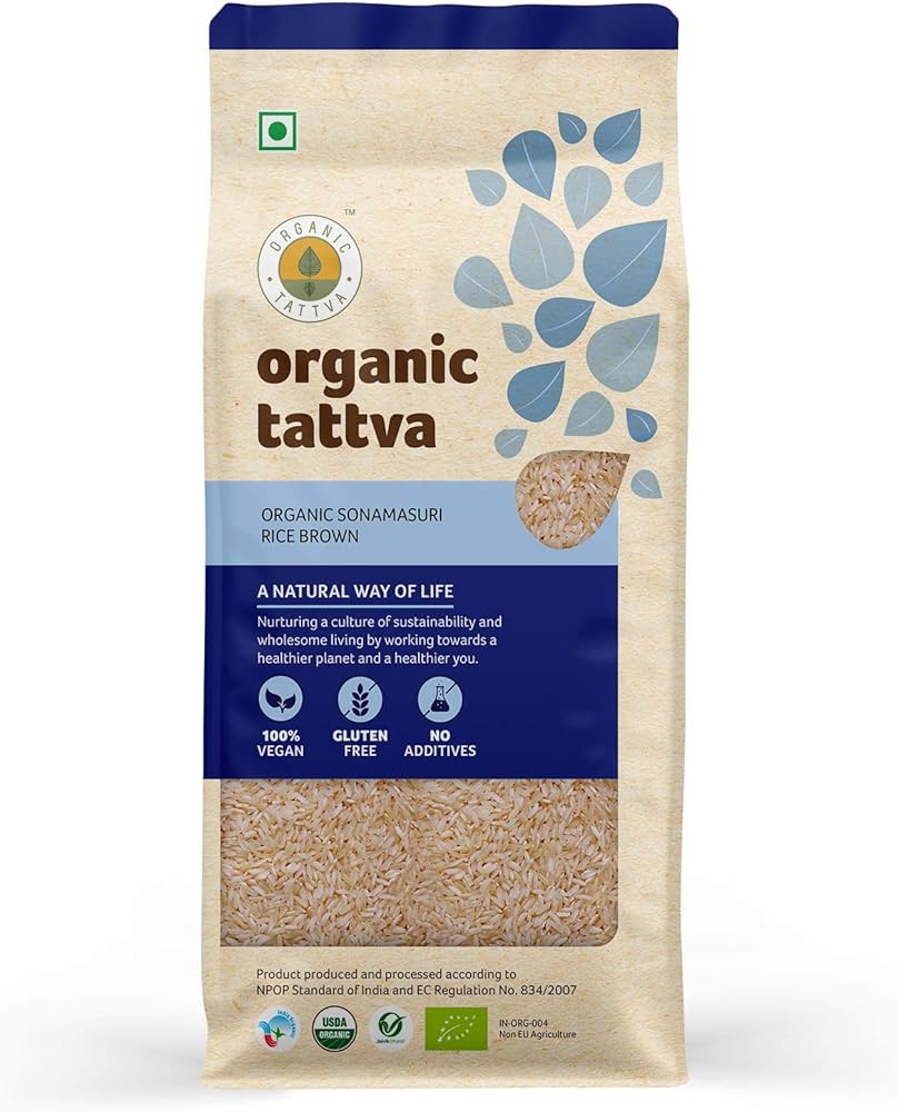 Organic Tattva Organic Sonamasoori Rice Brown 1 kg