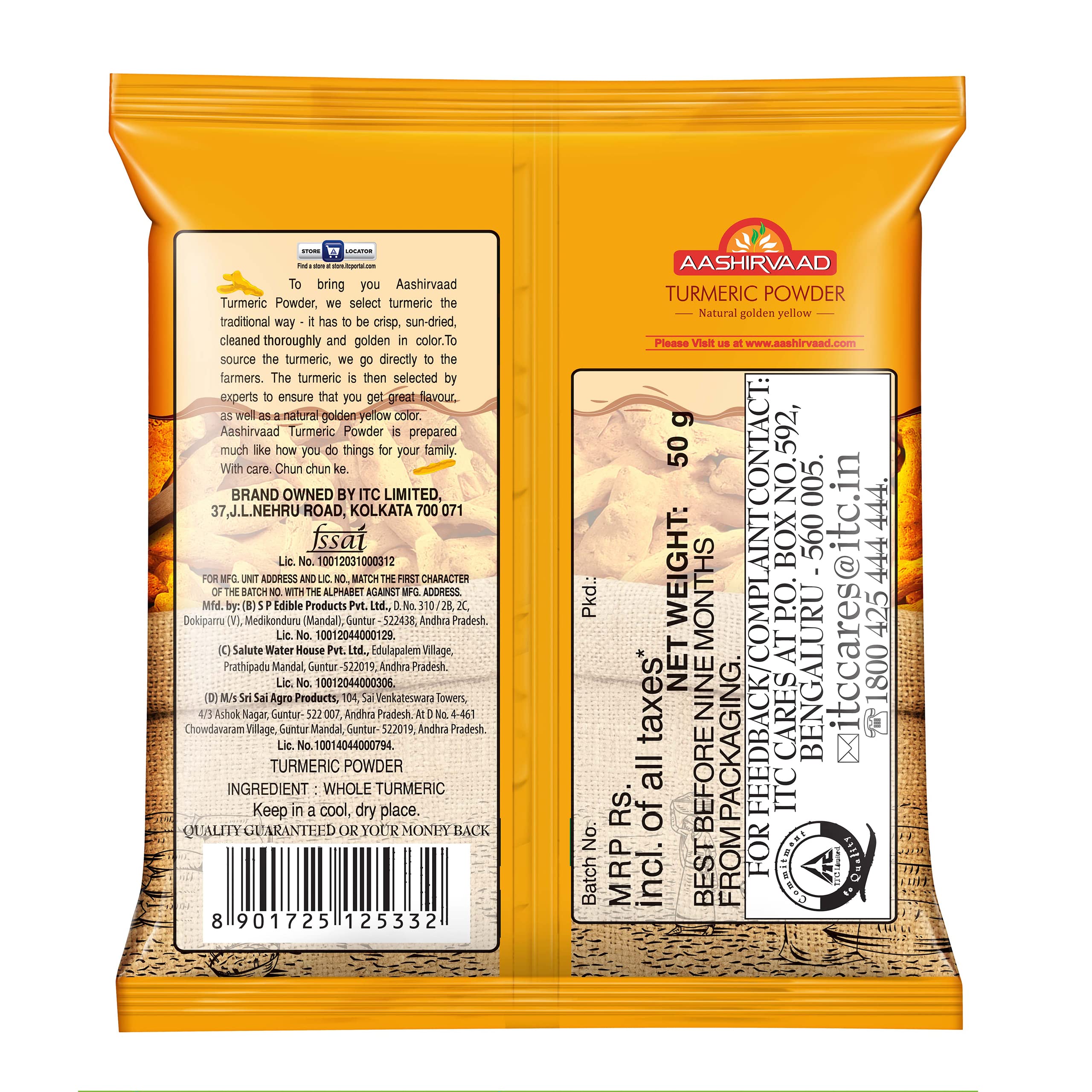 AASHIRVAAD TURMERIC POWDER 50g