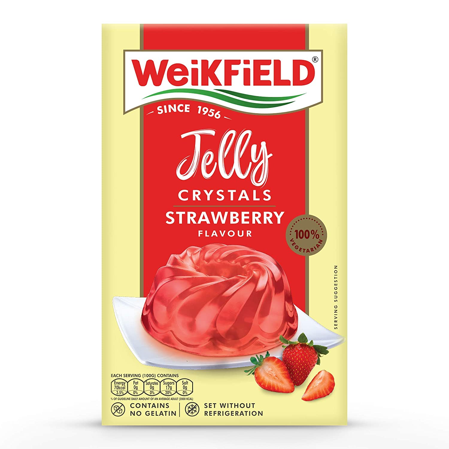 Weikfield Jelly Crystals Strawberry 90 gms