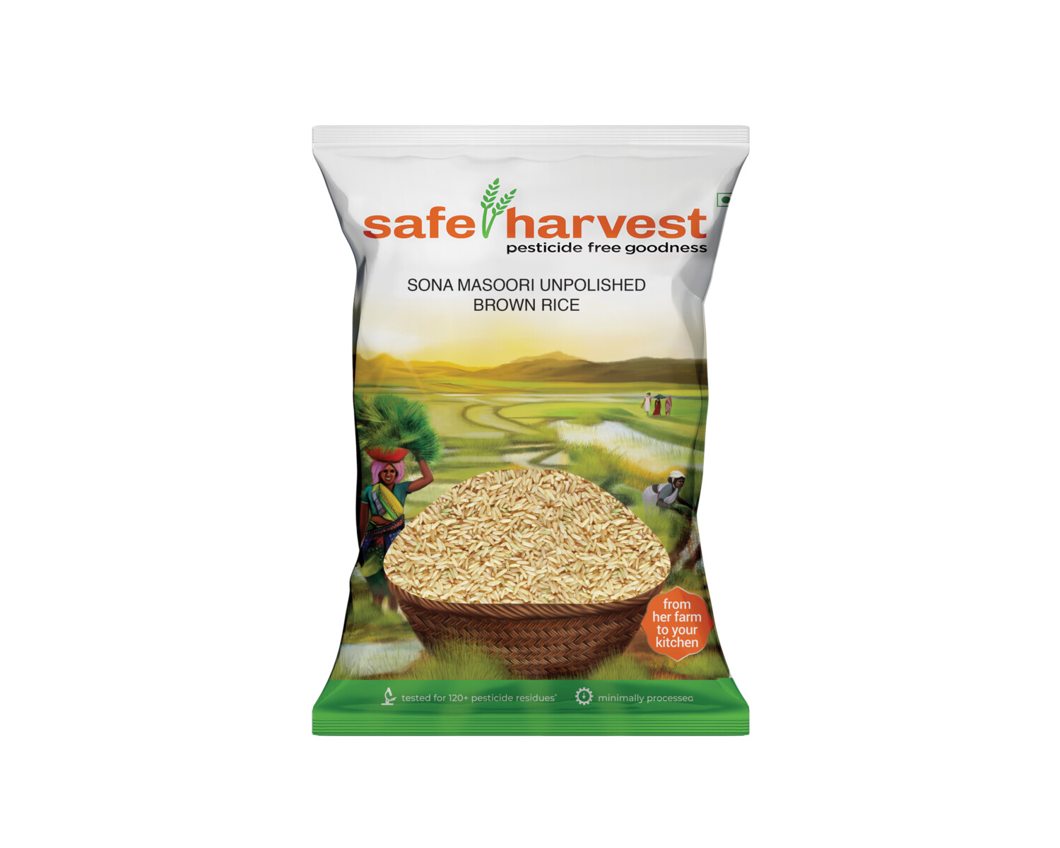 safe harvest sonamasuri brown rice 1kg