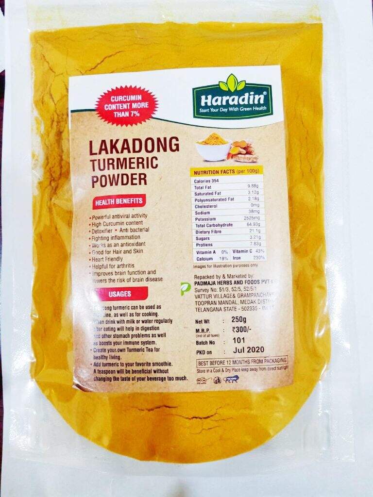 Haradin  lakadong turmeric powder 250 gms