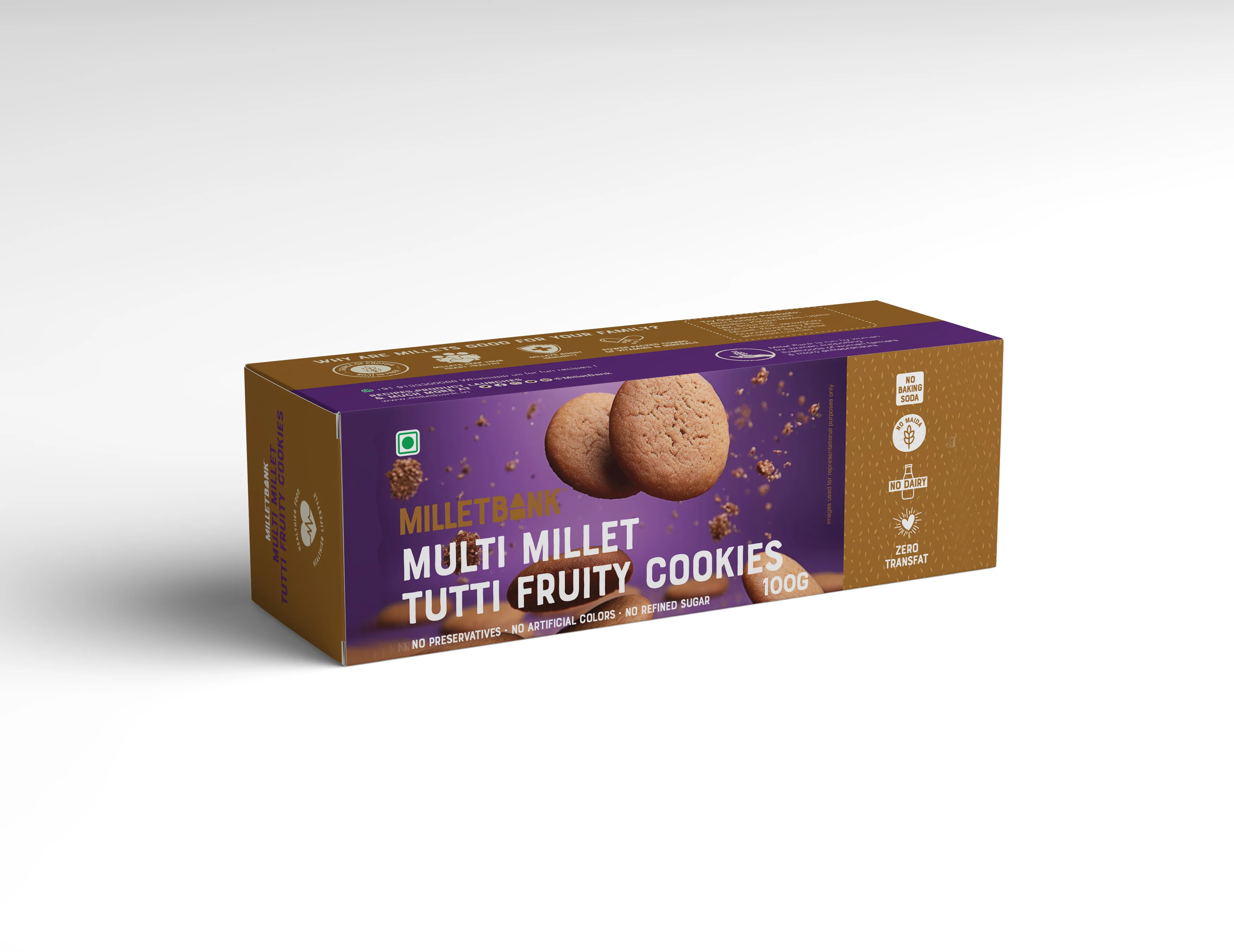 Millet Bank Cookie Multi Millet Tutti Frooty 100 gms