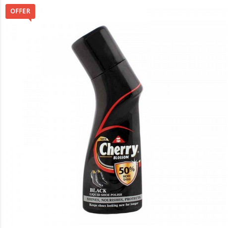 Cherry black liquid shoe polish 75ml