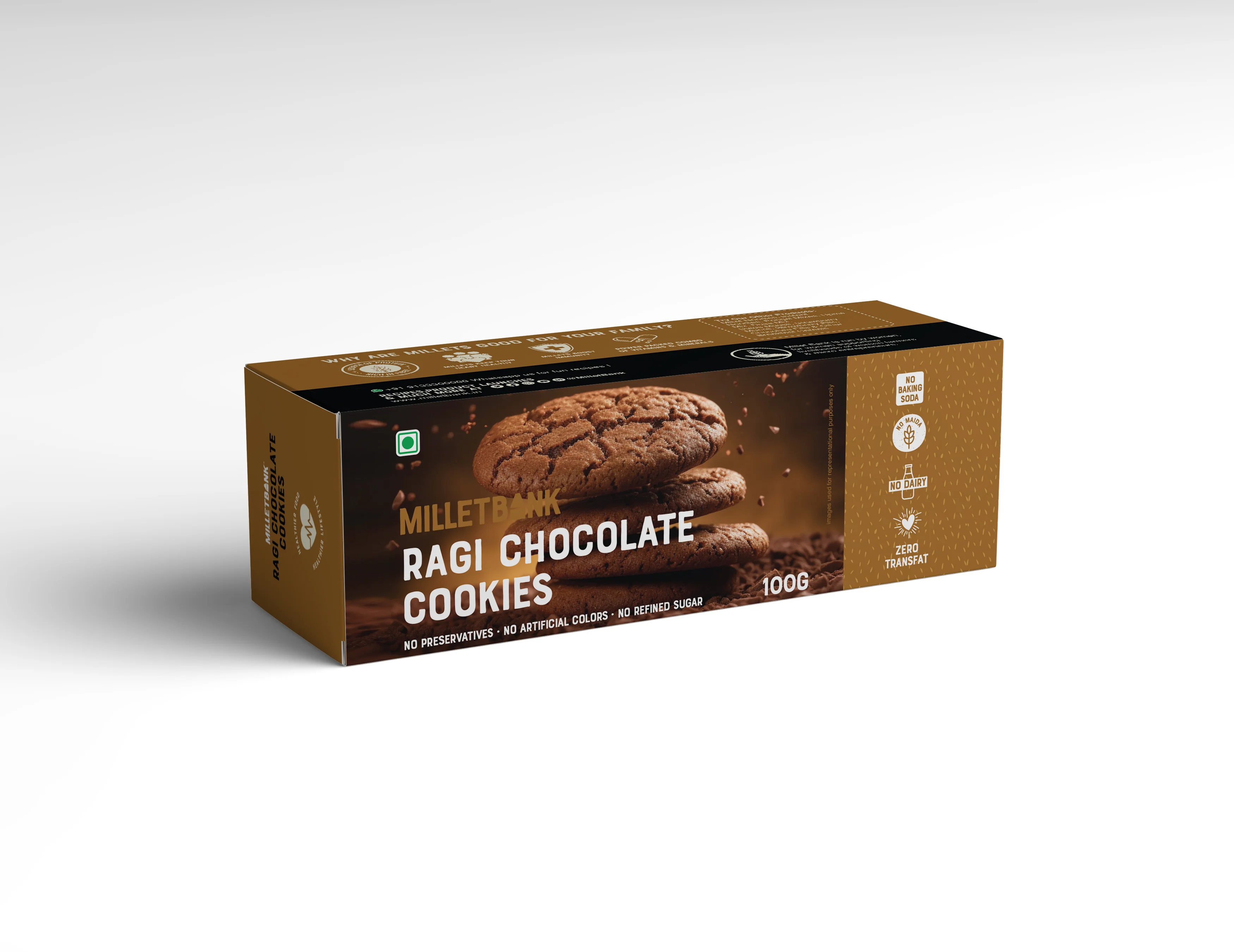 Millet Bank Cookie Ragi Chocolate 100 gms