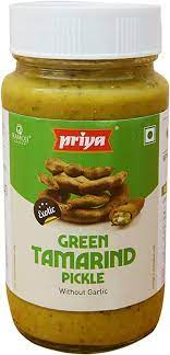 Priya Green Tamarind Pickle Without Garlic 300 gms