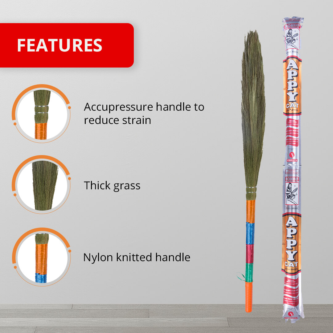 555 Monkey Appy Cat Grass Broom Stick (1N)