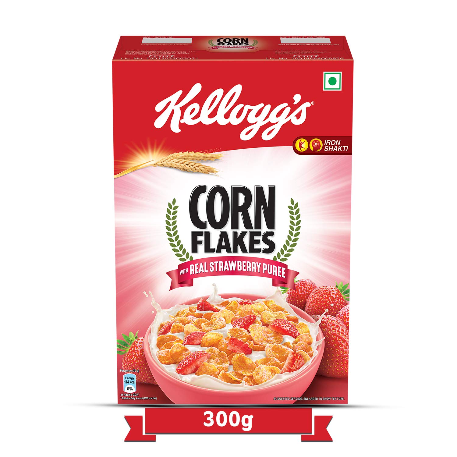 Kelloggs Corn Flakes Real Strawberry Puree 300 gms
