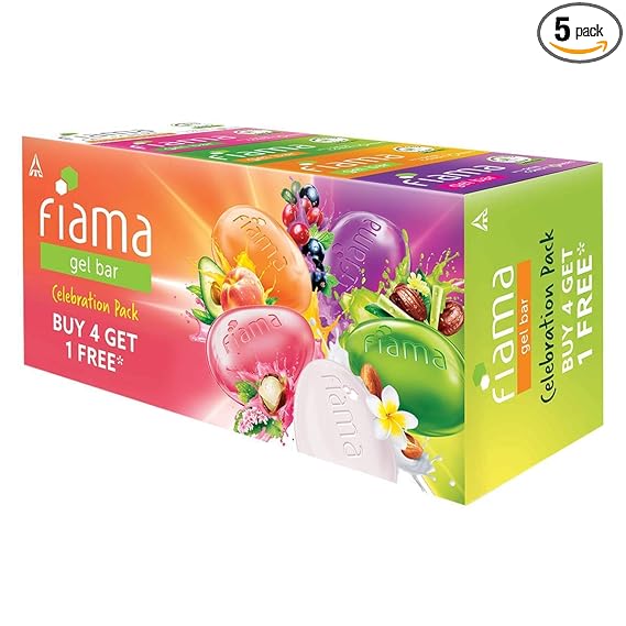 Fiama 5 Different Gel Bars BUY 4 GET 1  625 gms