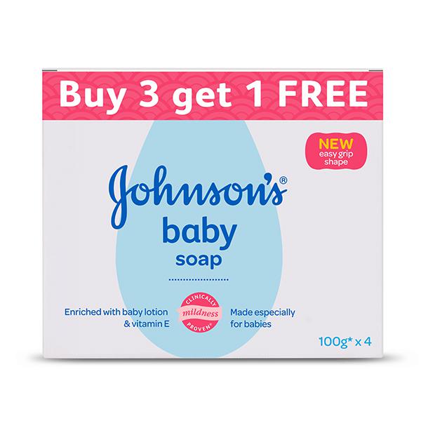 Johnsons Baby Soap  400 gms Buy 3 Get 1 free
