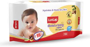 LuvLap Moistruising Wipes With Jojoba Oil  72 N