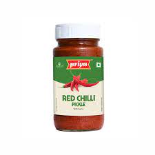 Priya Red Chilli Pickle With Garlic 300 gms