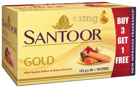 Santoor Gold BUY 3 GET 1 FREE (4 N) 500 gms