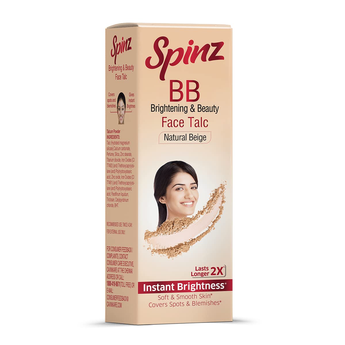 Spinz Brightening & Beauty Face Talc Natural Beige 40gms